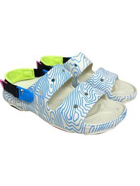 Crocs Classic All-Terrain Topographic Sandals in Bone/Multi Men's 6 Women's 8